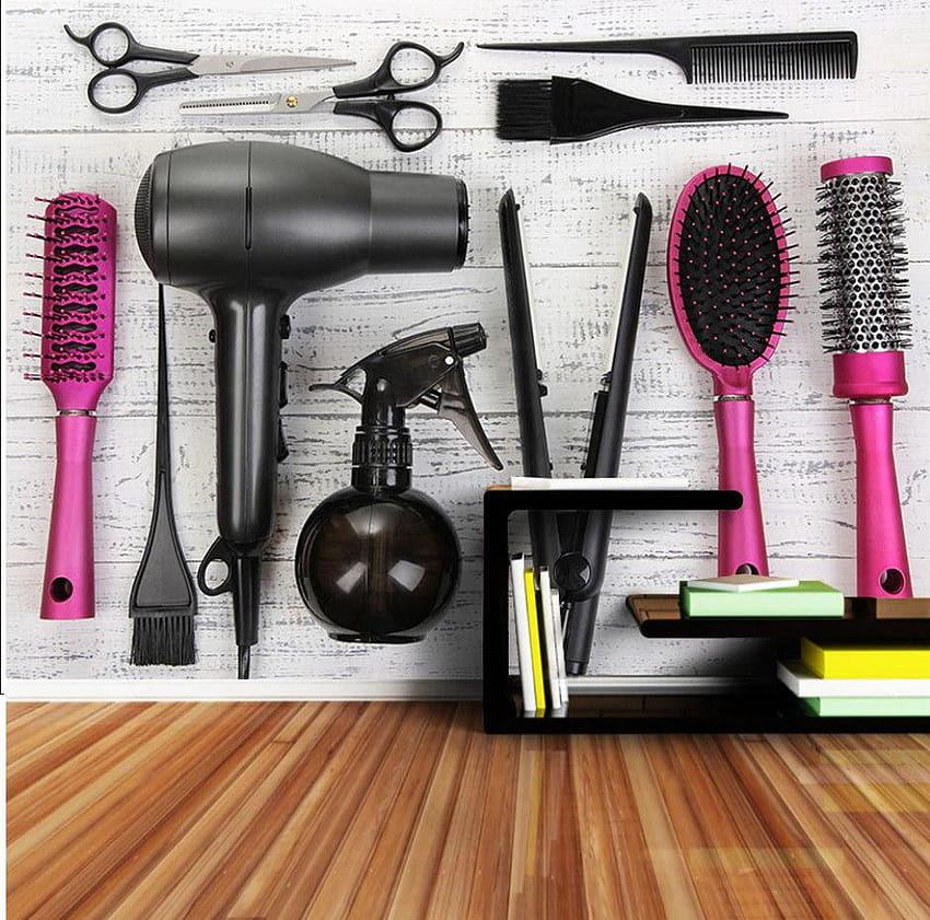 Hair Salon Hairdresser Tools Equipment Mural for Beauty Shop – beddingandbeyond.club HD wallpaper