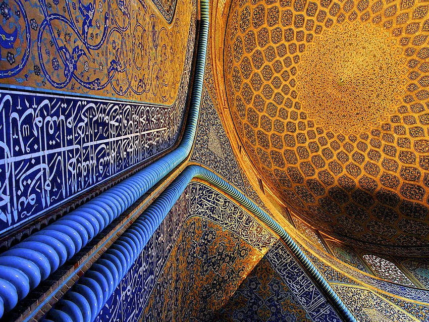 Персийско изкуство, персийско синьо HD тапет