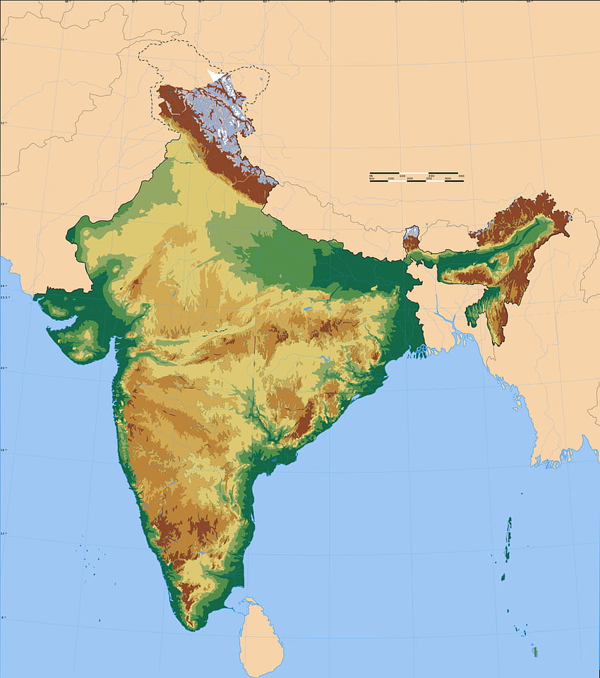 Datei:India physical map.svg HD-Handy-Hintergrundbild