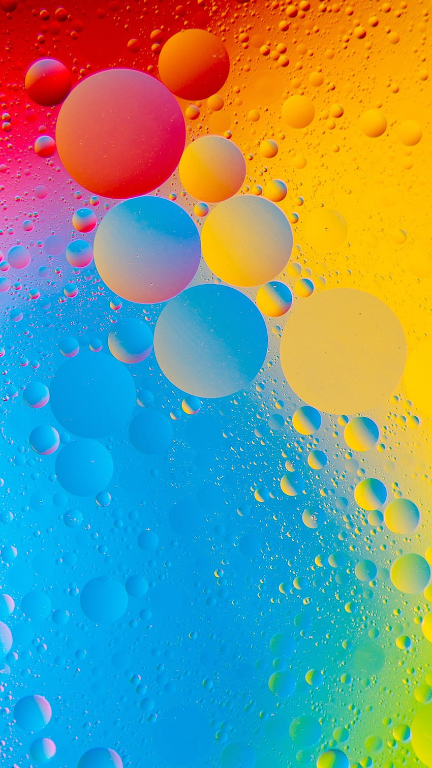 Bunte Blasen, orangefarbener Blasenkreis HD-Handy-Hintergrundbild