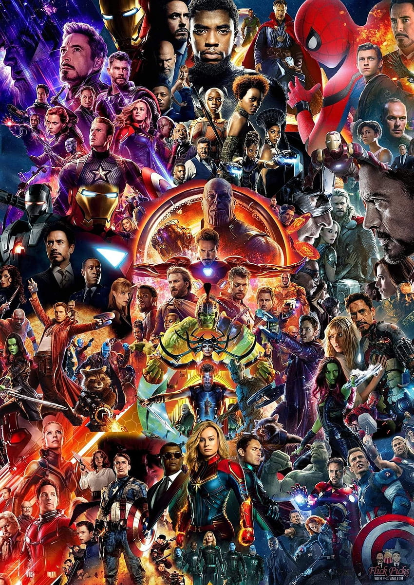 Arte del universo cinematográfico de Marvel fondo de pantalla del teléfono