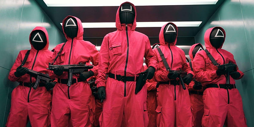 Workers Dress As Squid Game Guards In South Korean General Strike HD wallpaper