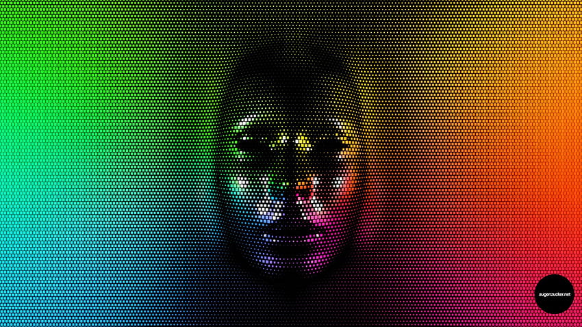 Cg seni digital warna tengkorak wajah psikedelik, seni warna Wallpaper HD