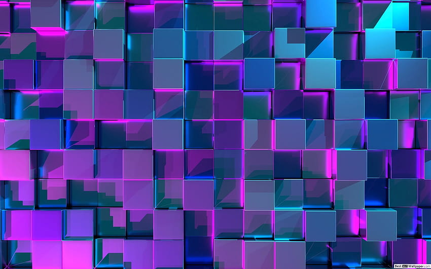 Purple cubes, halloween cube HD wallpaper