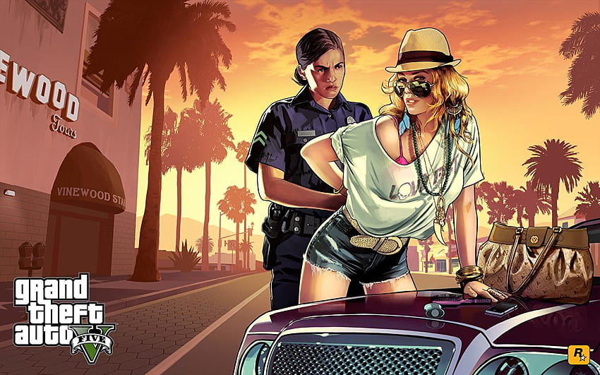GTA 5 Grand Theft Auto Police Tracey De Santa Hat, gta police HD wallpaper