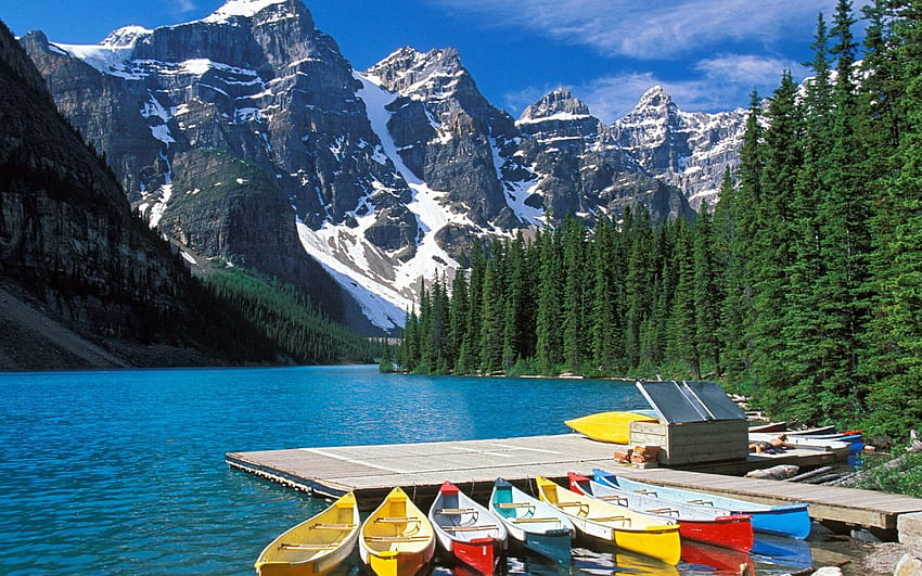 バンフ国立公園 カナダ モレーン湖 バンフ国立公園 [1600x1200] for your , Mobile & Tablet 高画質の壁紙