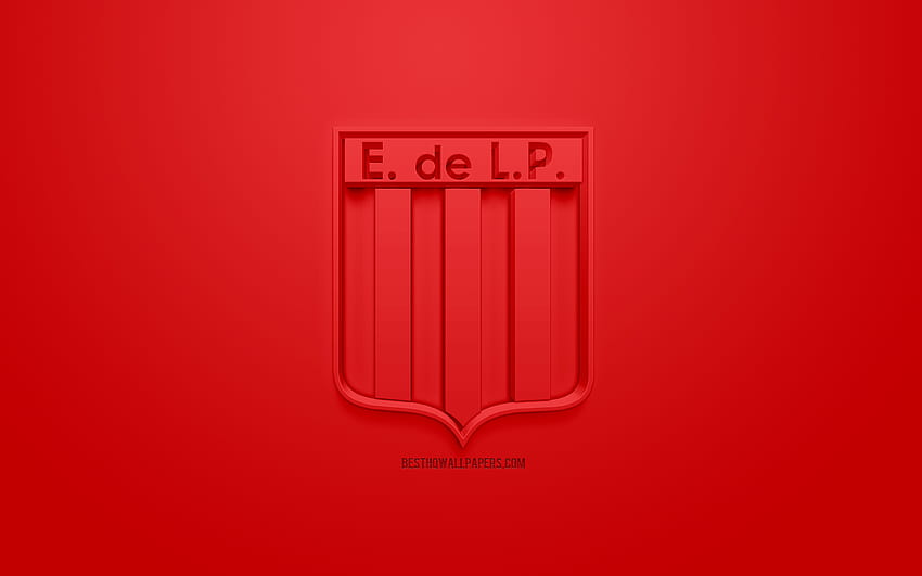 Estudiantes de La Plata, yaratıcı 3D logo, kırmızı arka plan, 3d amblem, Arjantin Futbol Kulübü, Superliga Arjantin, La Plata, Arjantin, 3d sanat, Birinci Lig, futbol, ​​Birinci Lig, için şık 3d logo HD duvar kağıdı