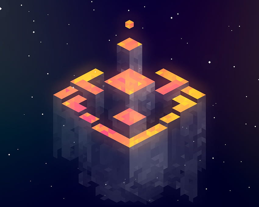 Orange And Gray Minecraft , Yellow, Gray, And Orange Structure Illustration • For You, purple minecraft HD wallpaper