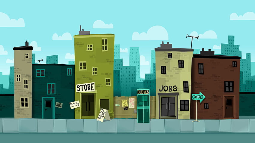 Cartoon City Street on Dog, 2d animation HD wallpaper | Pxfuel