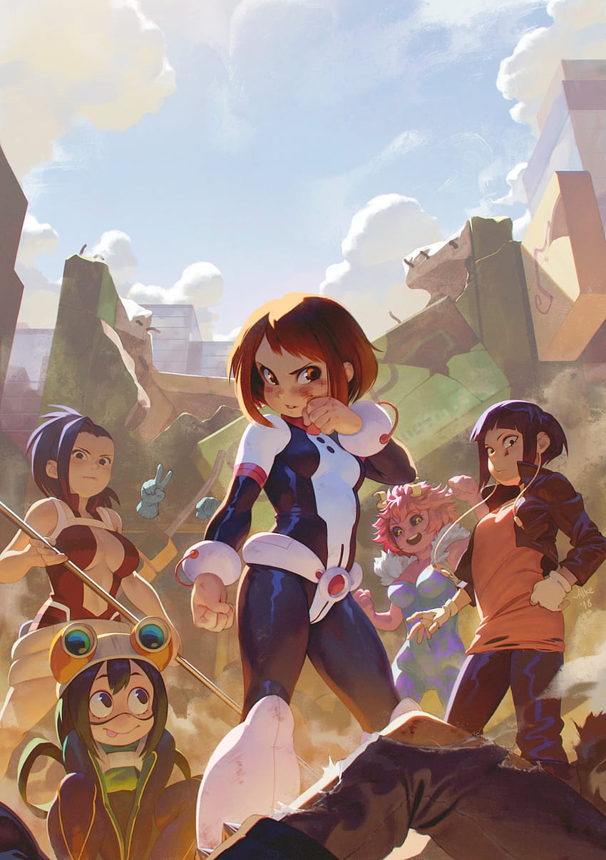 Monke on Twitter, my hero academia female characters HD phone wallpaper ...