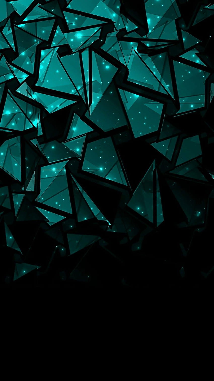 Beautiful Black And Teal Android Backgrounds in 2020, black blue shards HD phone wallpaper
