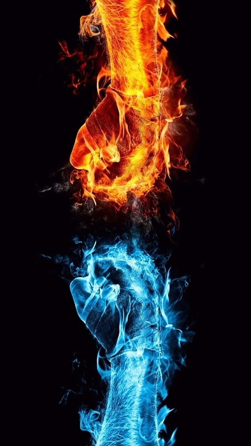 Blue and red fire fist Note 3 , Samsung Galaxy Note 3 HD phone wallpaper
