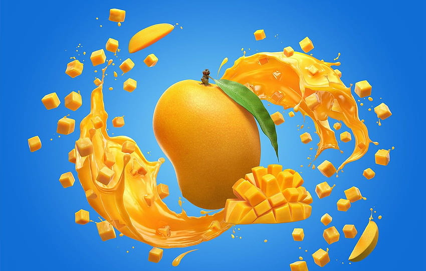 jugo, fruta, mango, la fruta, Rio Chunkies, sección рендеринг, jugo de mango fondo de pantalla