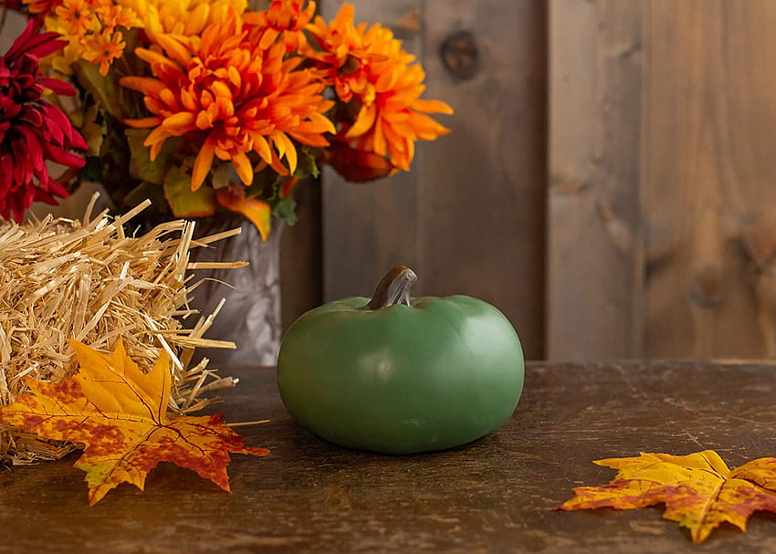 Elanze Designs Sage Green 6 inch Resin Harvest Decorative Pumpkin : Home & Kitchen HD wallpaper