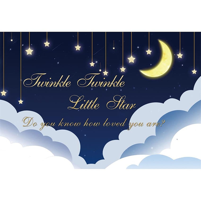 Laeacco Baby Cartoon graphy Backgrounds Twinkle Twinkle Little Star Moon Dreamy Scene graphic Backdrop For Studio HD wallpaper