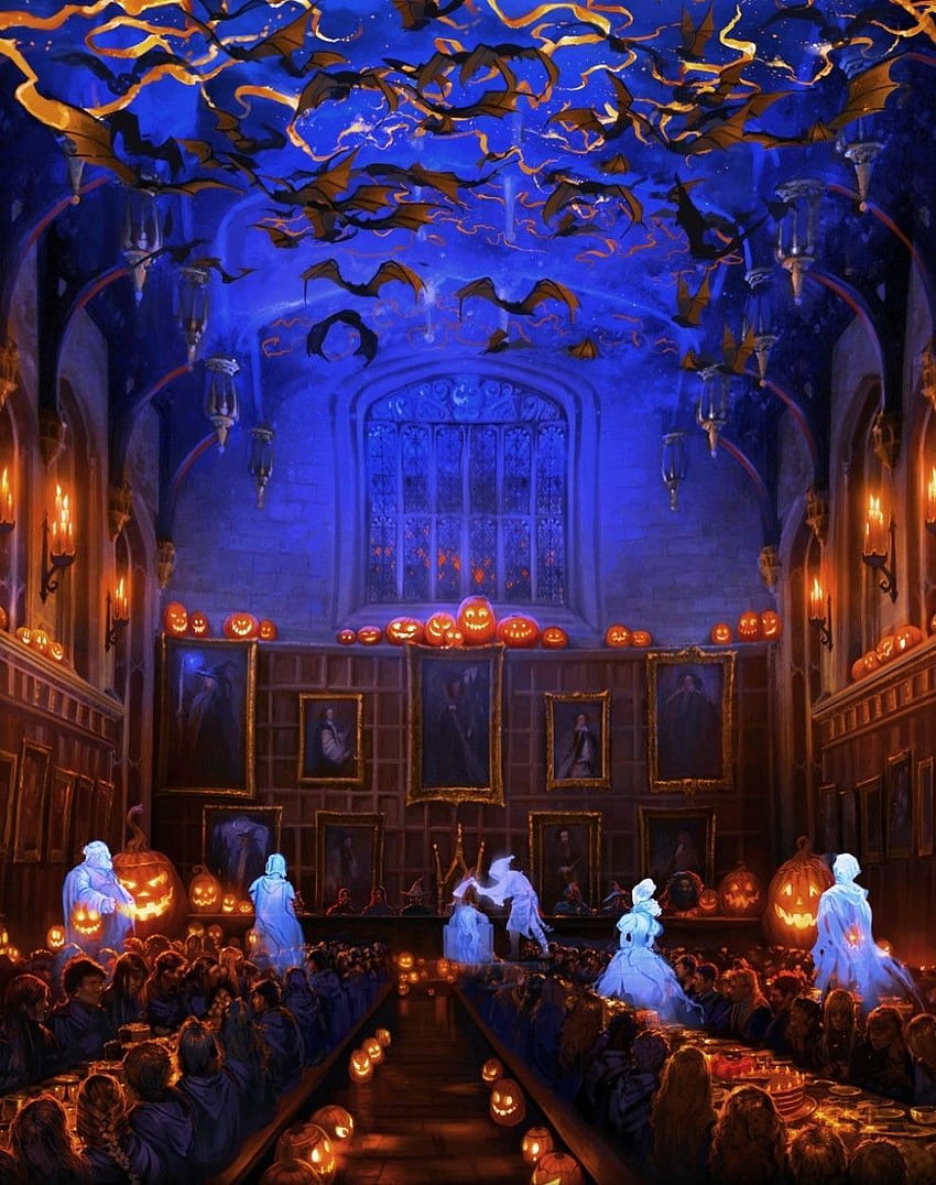 Pesta Halloween Harry Potter Terhebat, halloween di hogwarts wallpaper ponsel HD