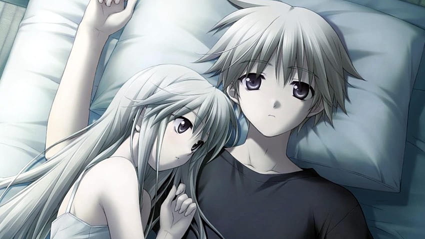 1600x900 anime, couple, love, bed 16, anime love couple HD wallpaper