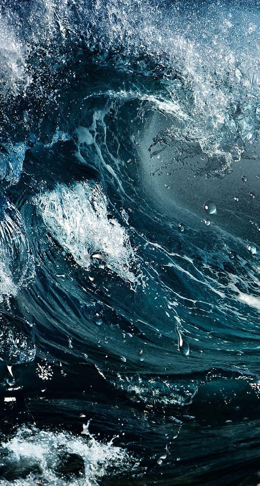 タップしてアプリをゲット！ 自然 単色 嵐 水 波 しぶき、海の嵐 HD電話の壁紙