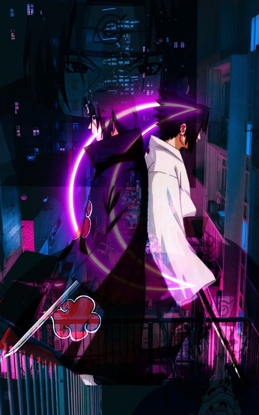 itachi sasuke naruto narutoshippuden, naruto neon HD-Handy-Hintergrundbild