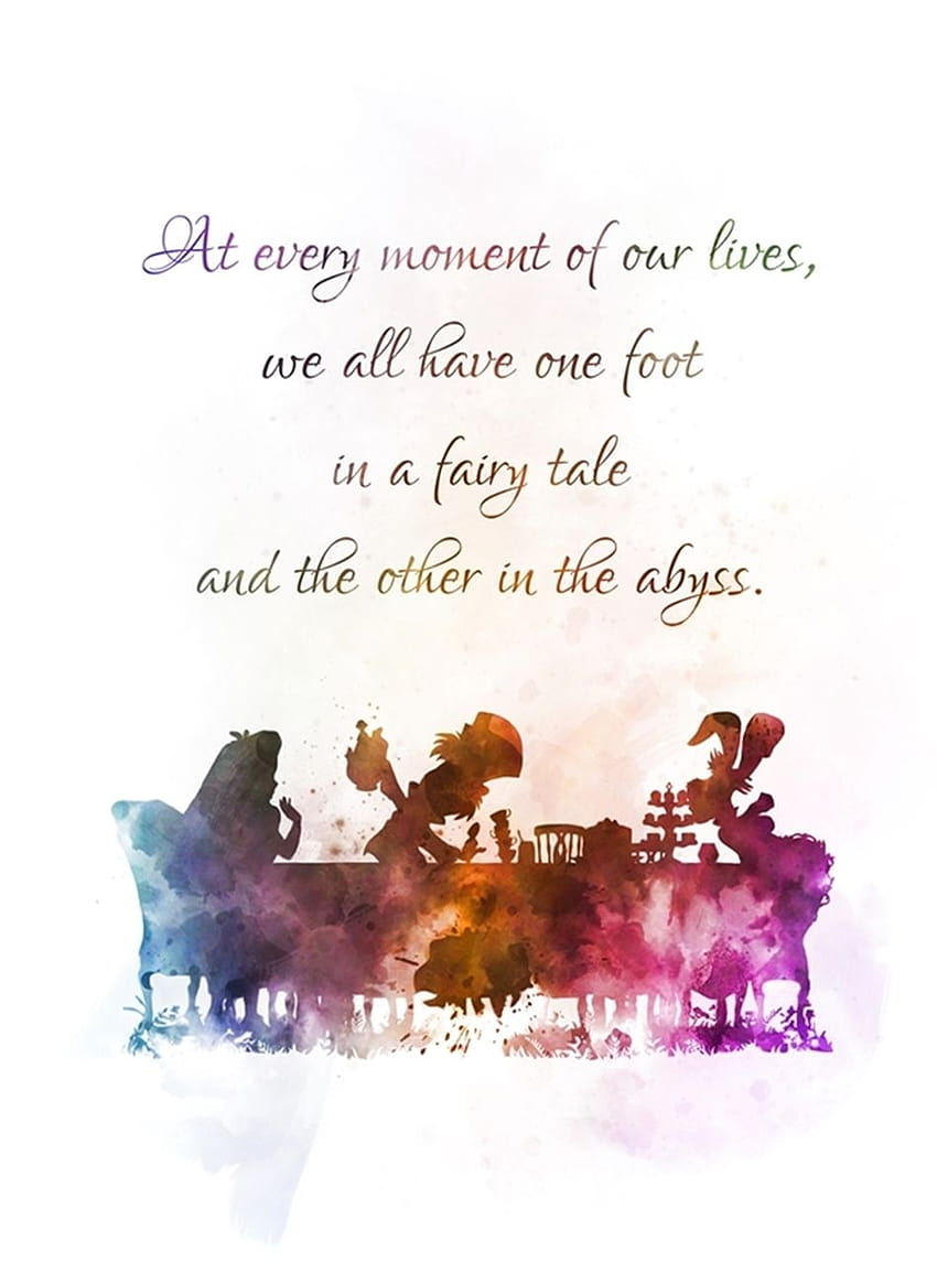 Alice In Wonderland Tea Party Quote ART PRINT Mad Hatter, Gift, alice in wonderland quotes HD電話の壁紙