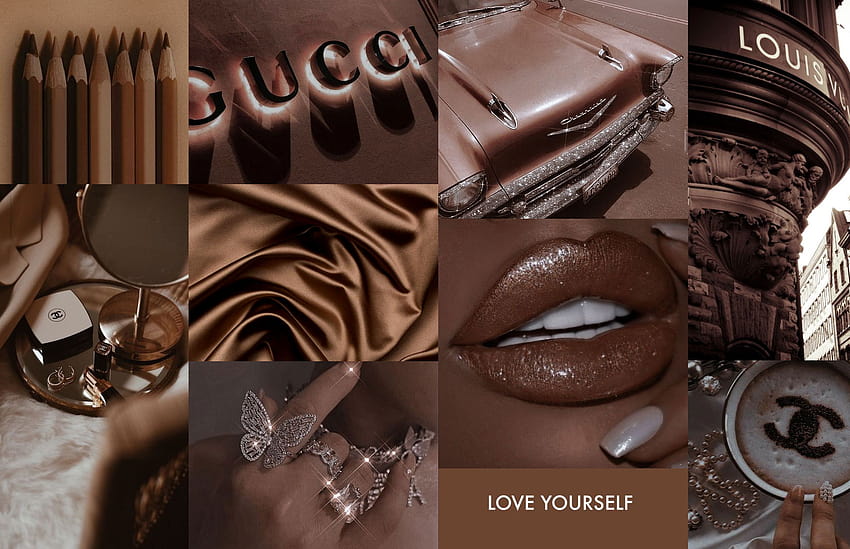 10 Aesthetic Collage Ideas for PC and Laptop : Brown, brown aesthetic collage HD wallpaper