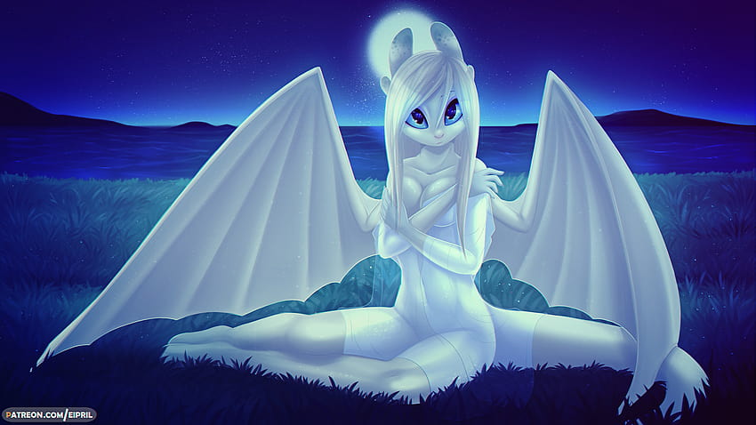 Light Fury by Eipril on Newgrounds, night fury and light fury art HD wallpaper