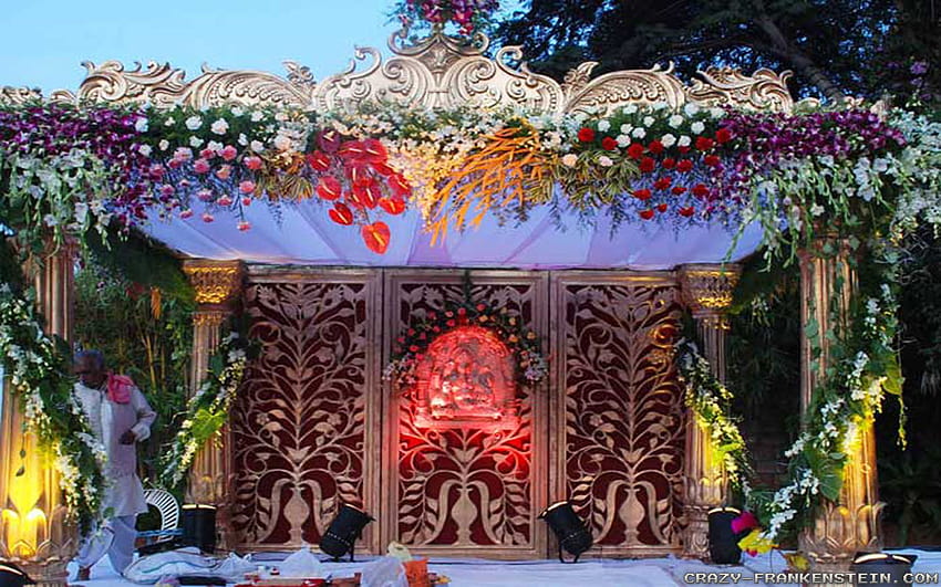 Elenco delle decorazioni floreali, palcoscenico del matrimonio Sfondo HD