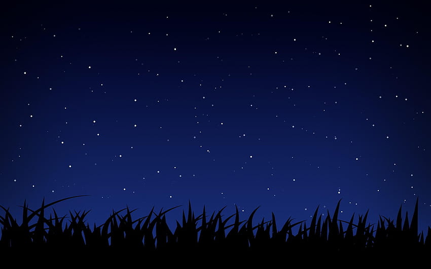 Animowane nocne niebo, estetyka błękitnego gwiaździstego nieba Tapeta HD