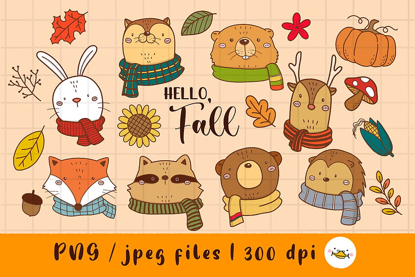 Hello Fall Woodland Animals Clipart Graphic by auntiesduck · Creative Fabrica HD wallpaper