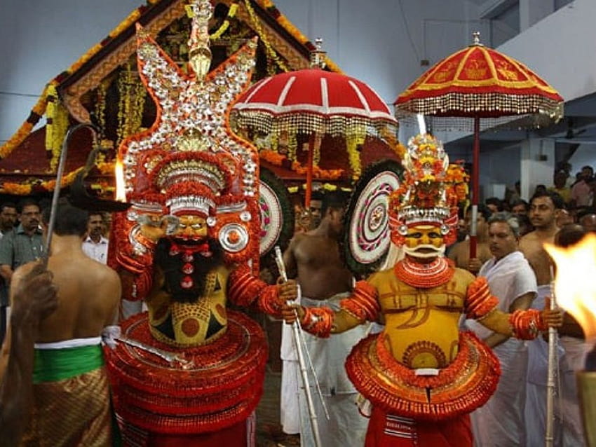 Parassinikadavu Sree Muthappan 사원의 Puthari Thiruvappana 축제 HD 월페이퍼
