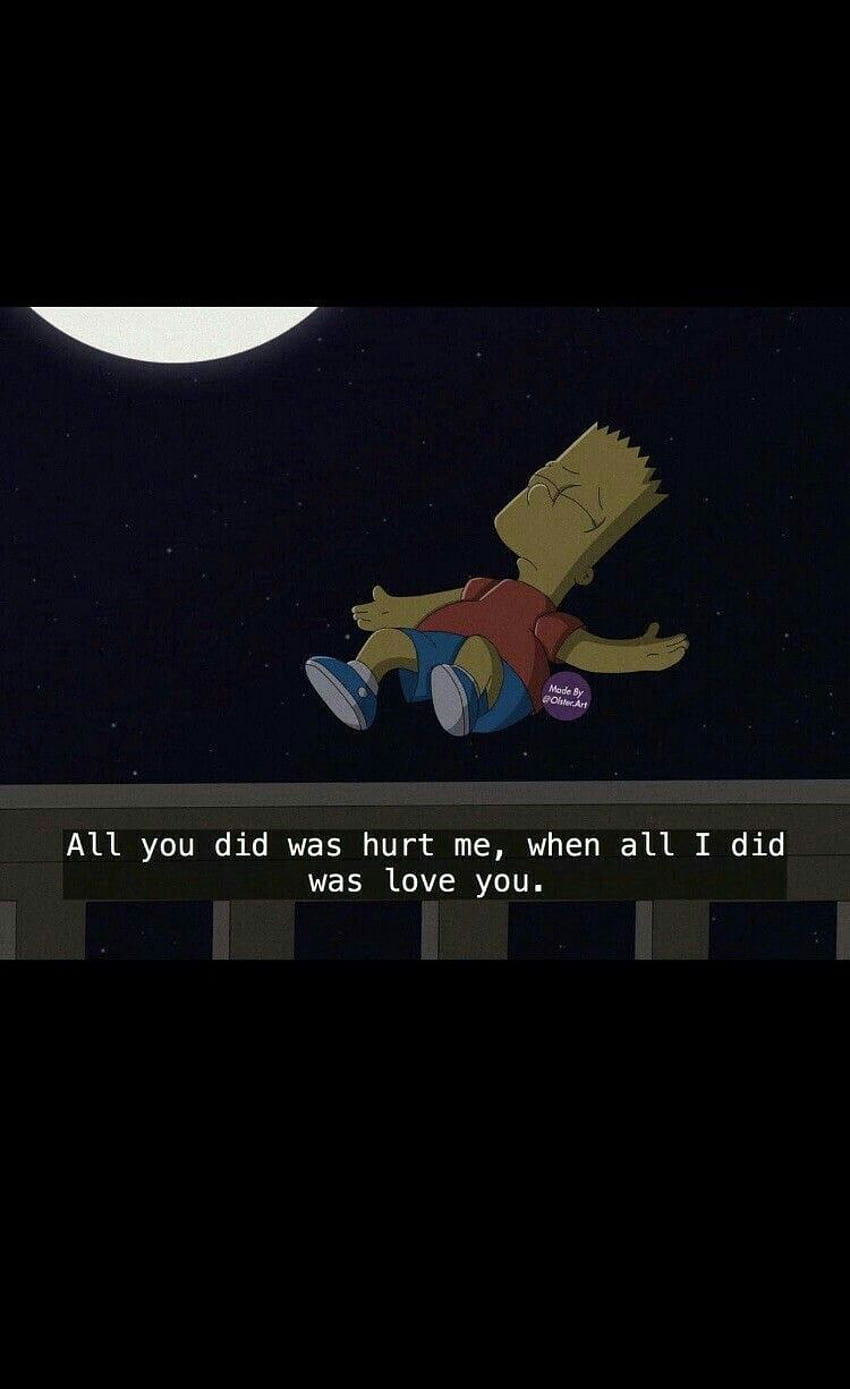 Bart Simpson, depressed sad, HD phone wallpaper