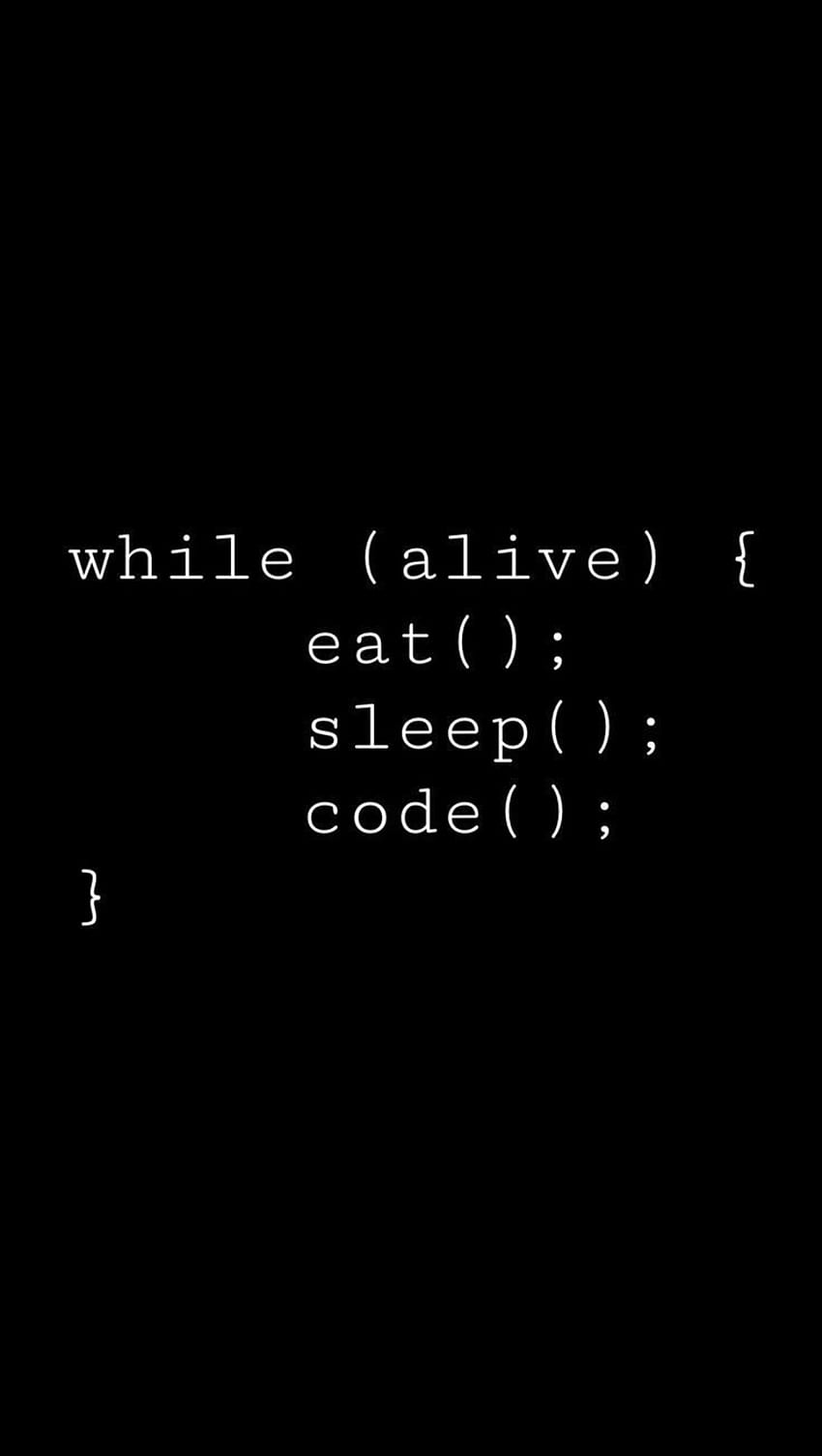 프로그래머는 살아있는 동안 슬립 코드 컴퓨터 블랙을 먹고, 슬립 코드 반복 안드로이드를 먹습니다. Hd 전화 배경 화면 | Pxfuel