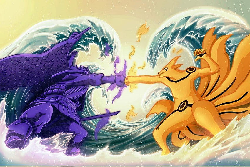 Naruto hokage nukenin perfect susanoo vs kyuubi 4 shinobi Uzumaki, susanoo vs kurama HD wallpaper