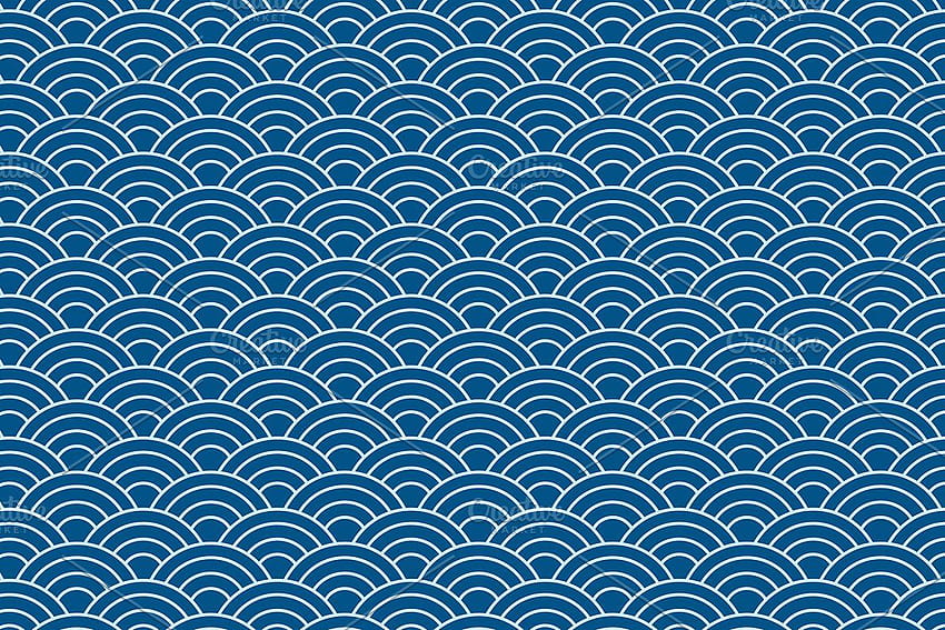日本の波模様、和柄のベクトル 高画質の壁紙