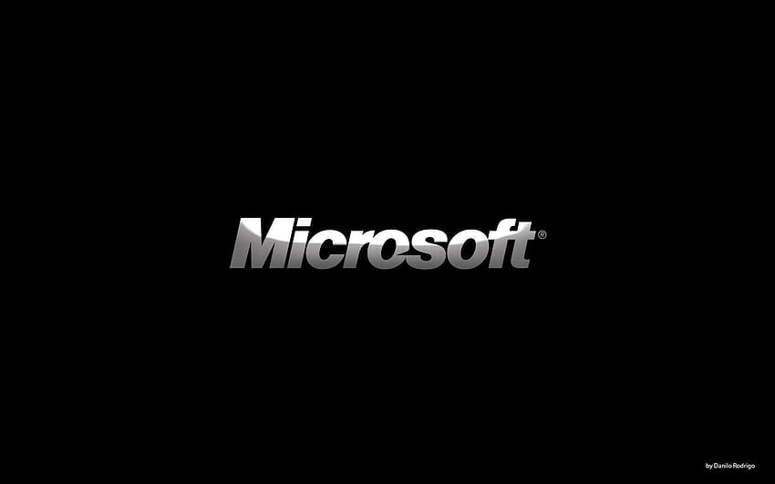 Microsoft Black, microsoft logo HD wallpaper