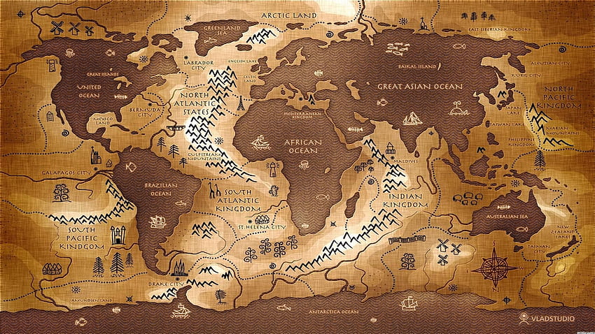 Mapa de Skyrim no cachorro papel de parede HD