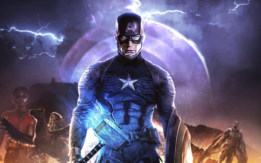 Avengers: Endgame Captain America Thor Hammer, captain america 3d HD wallpaper