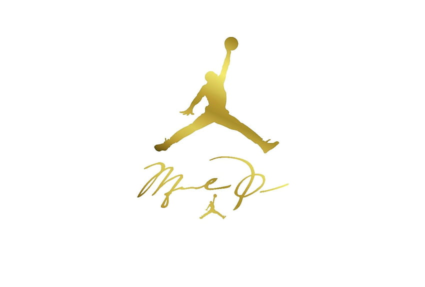 Jordan Logo Gold, jordans hitam dan emas Wallpaper HD
