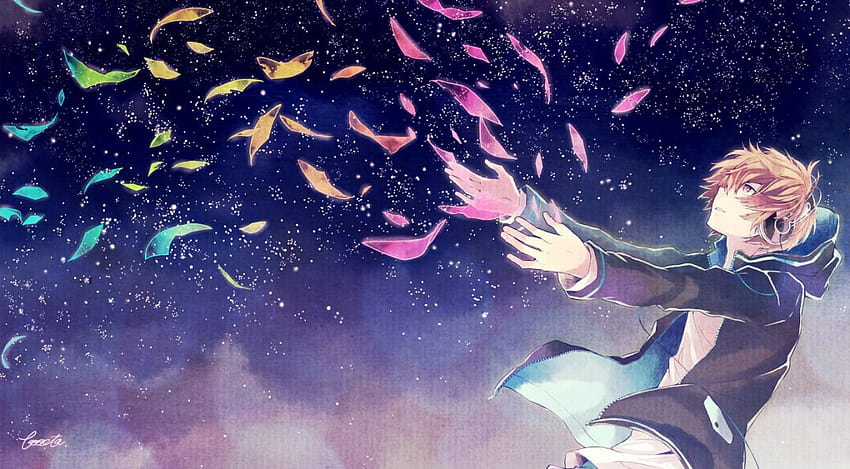 anime anime boy backgrounds scenery sky stars, every single anime boy HD wallpaper