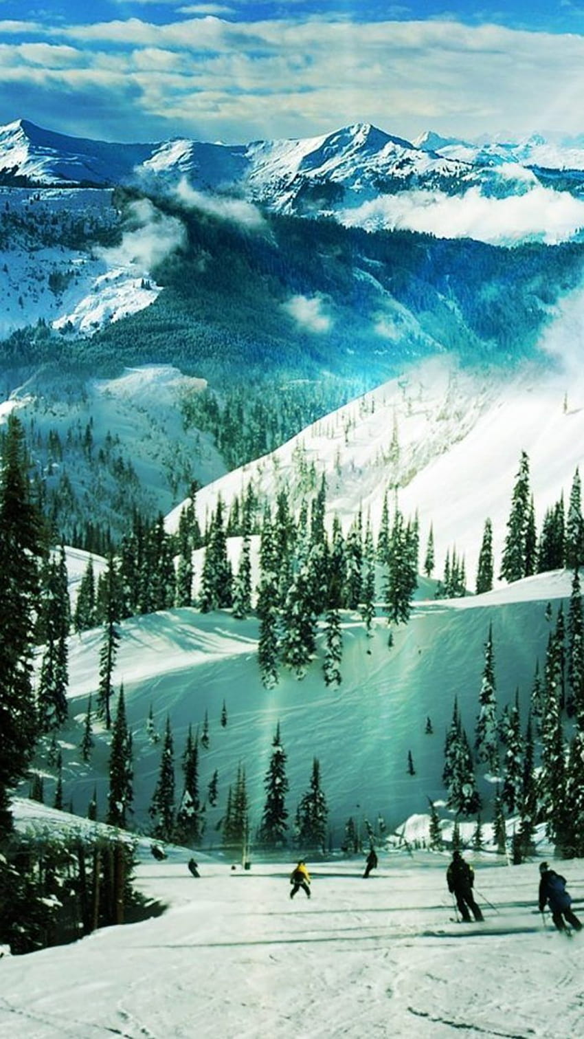 Ski Slope Paradise Winter Landscape iPhone X ., winter paradise HD phone wallpaper
