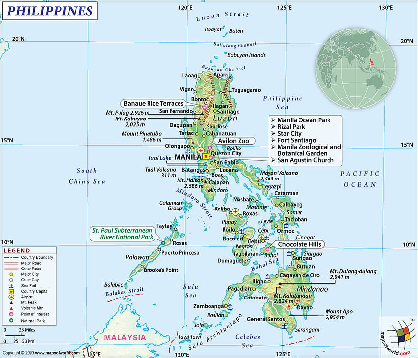 Карта на Филипините, филипинска карта HD тапет