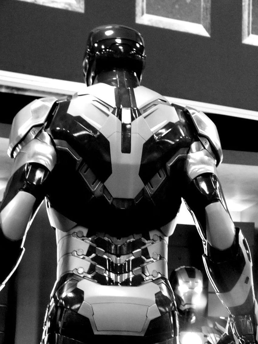 Iron Man Black And White, iron man suit HD phone wallpaper