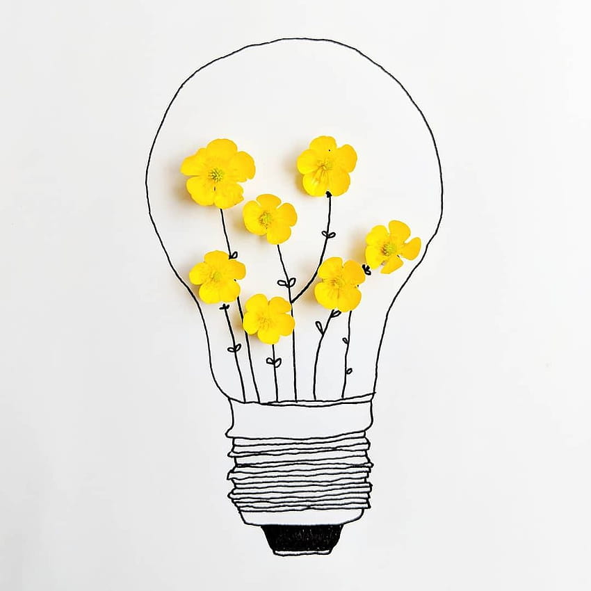 arte, estética, desenhar, fofo, inspiração, amarelo, floral, flores, luminária, simples,…, desenho estético de flores Papel de parede de celular HD