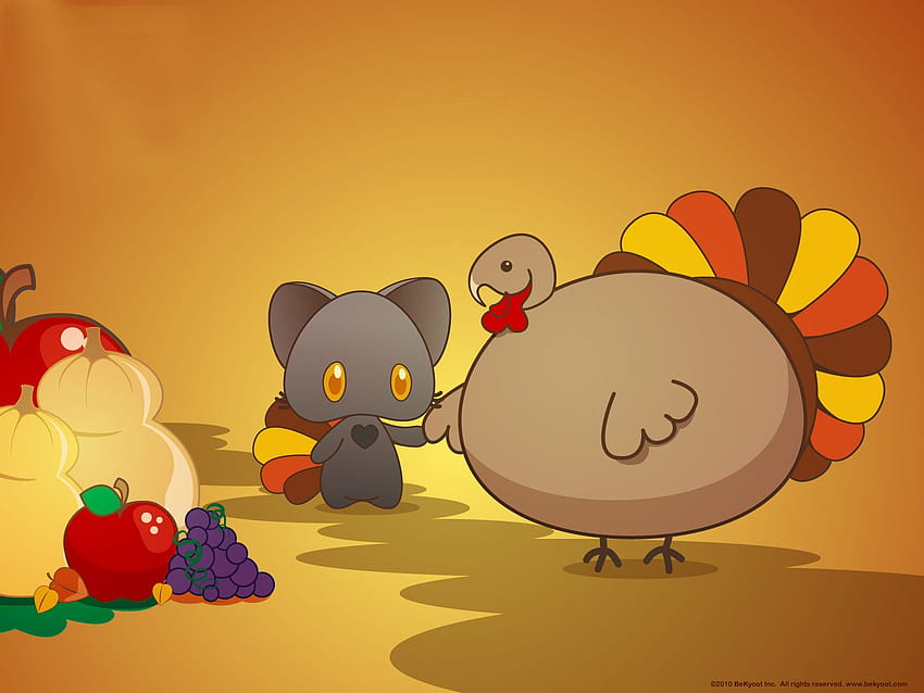 4 Cartoon Thanksgiving, cute thanksgiving cartoon HD wallpaper