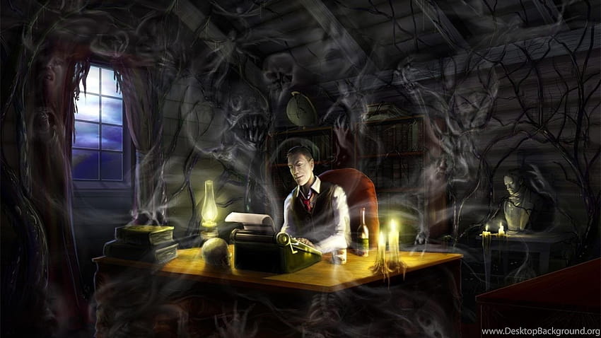 Horror Hp Lovecraft Artwork Зловещи фонове HD тапет