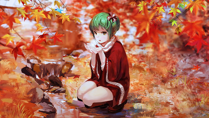 Autumn Anime, autumn brown anime HD wallpaper
