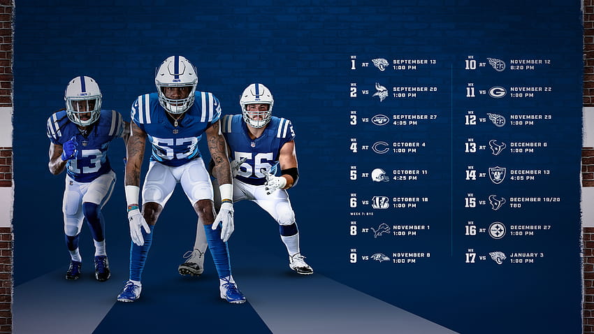 2021-2022 Indianapolis Colts Wallpaper Schedule