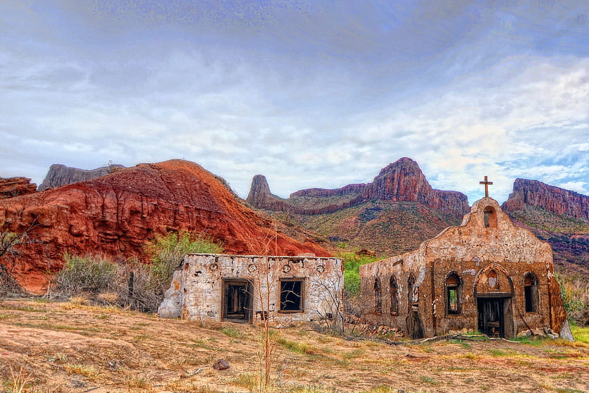 Държавен парк Биг Бенд Ранч Тексас пустинни руини западна църква, национален парк Биг Бенд HD тапет