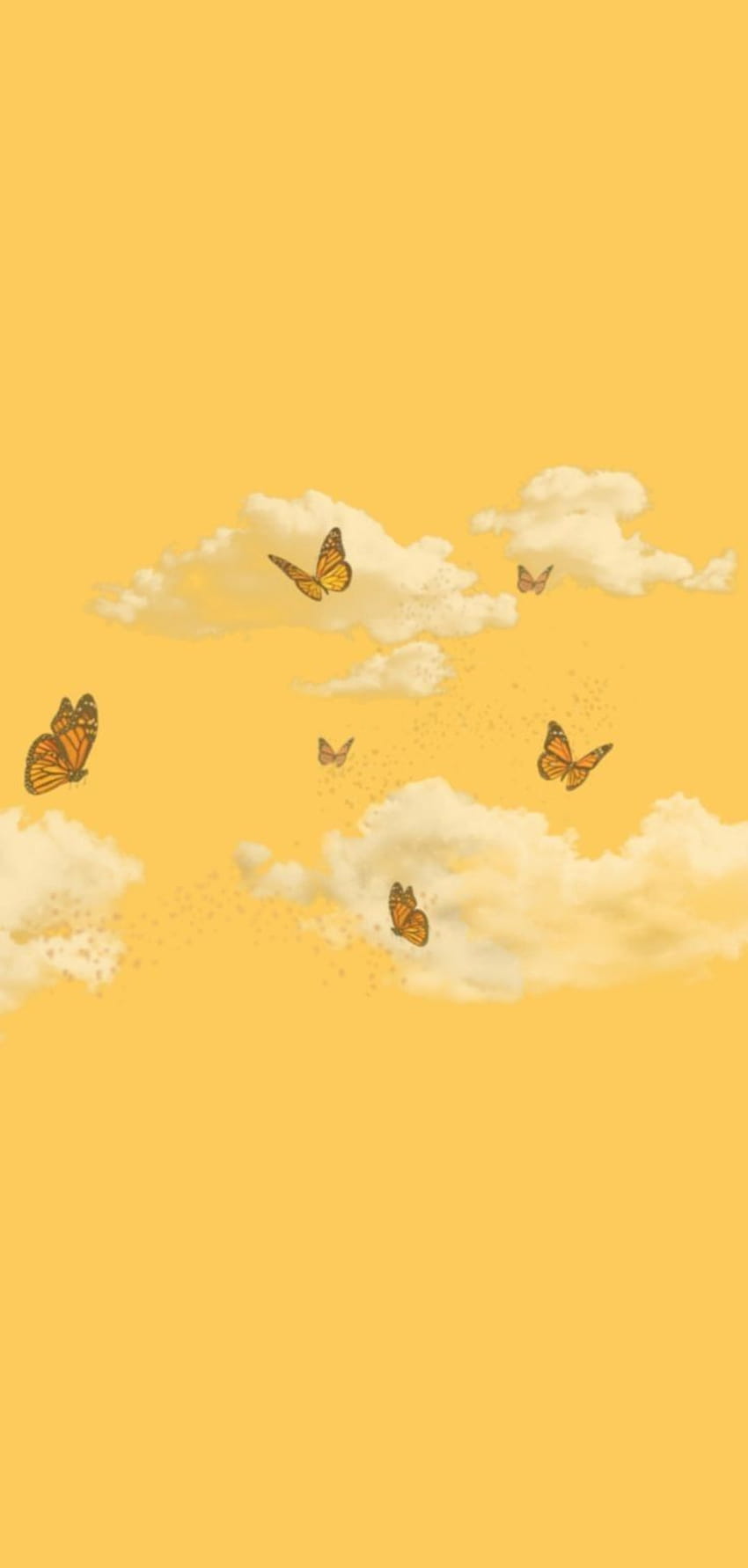 Sắc vàng của chú bướm tạo nên một phong cách thẩm mỹ tuyệt vời cho bất kỳ màn hình điện thoại nào. Xem hình ảnh để chiêm ngưỡng sự hoàn hảo của sắc vàng và bướm!