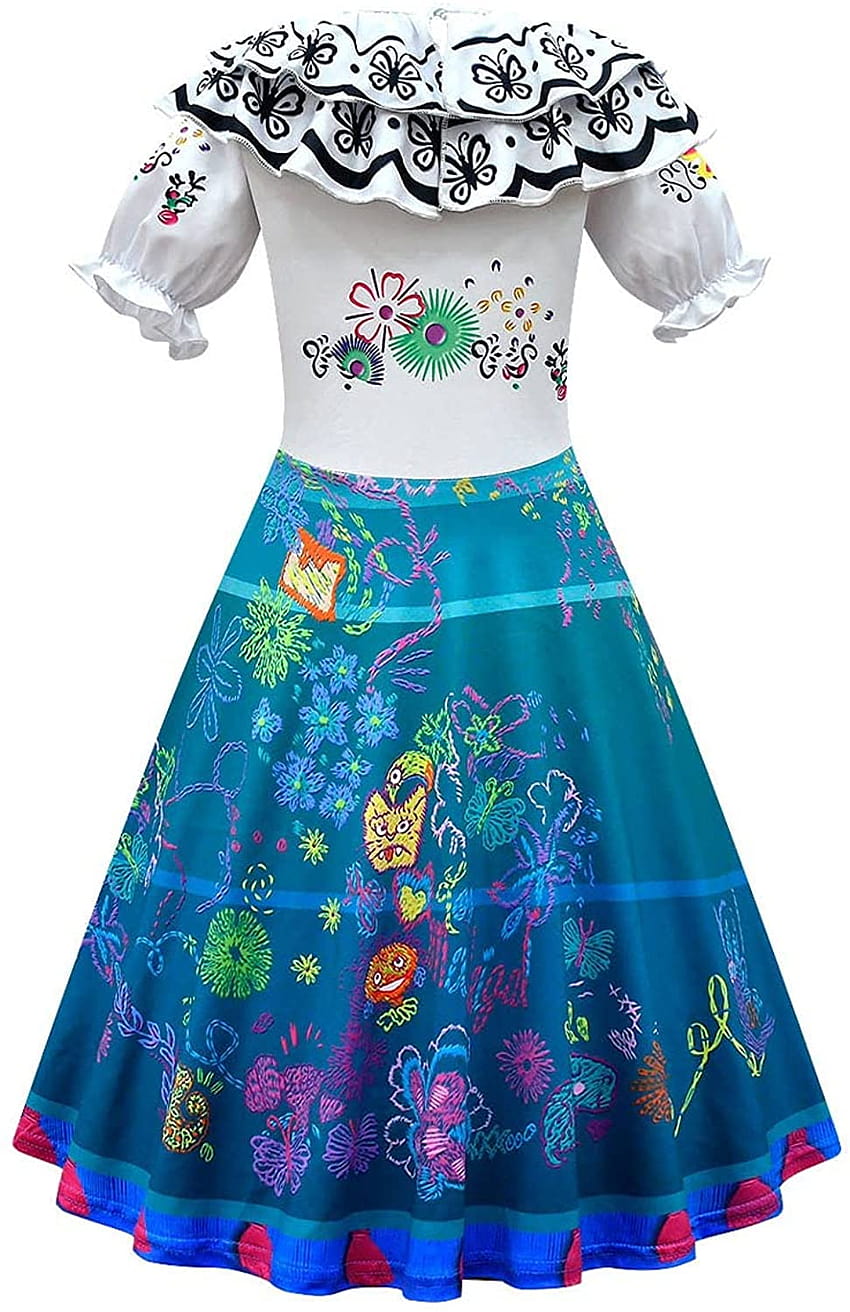 Детска рокля за момичета Изабела Косплей костюм Джулиета Мадригал Рокля на принцеса Пола Костюм за дете: Дрехи, обувки и бижута HD тапет за телефон